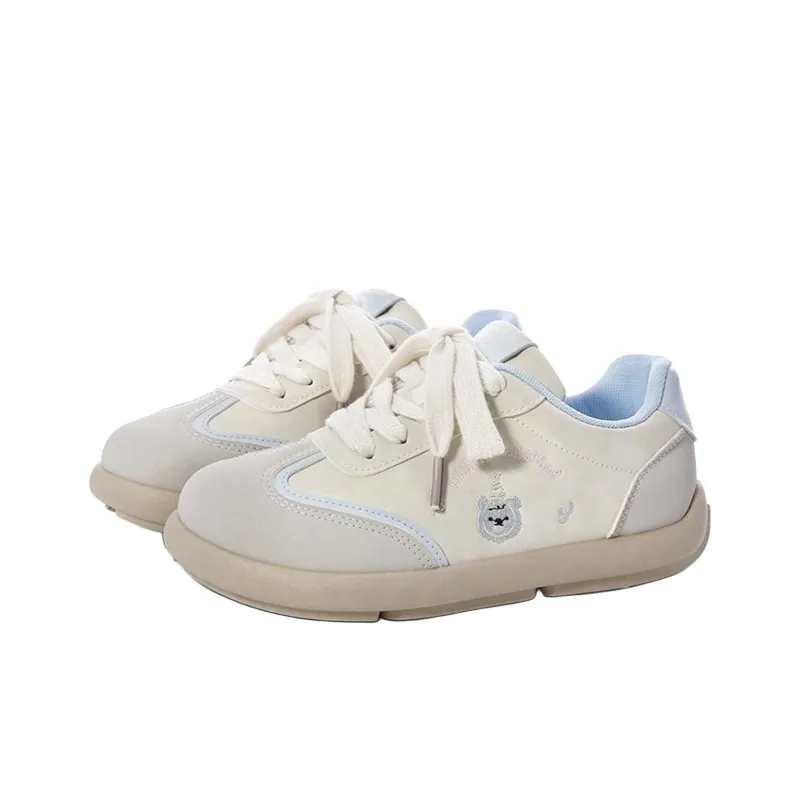 Ordifen Low Top Skateboard Shoes Women's Beige Blue-1