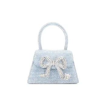 Self portrait Embellished Denim Micro Tote Bag