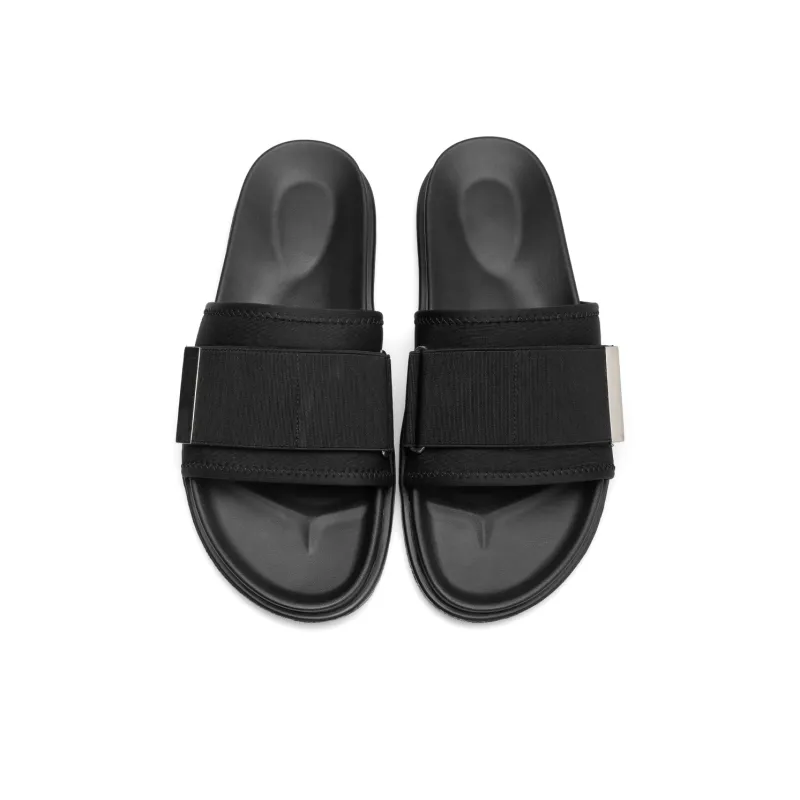 D FUSE SCANDINAVIA Rubber Sole Slip Resistant Slide Slippers Men's Black-4