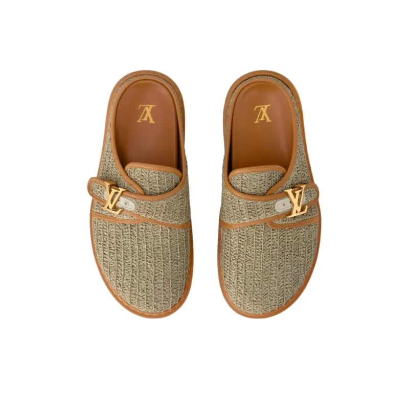 LOUIS VUITTON Easy Closed Toe Slippers Men's Umber-3