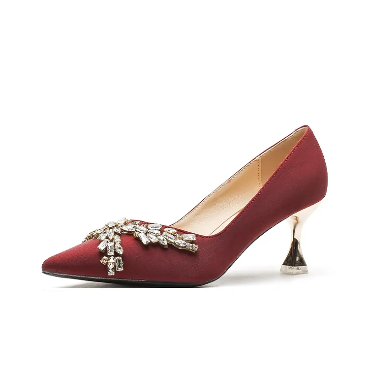 QITUMAUL High Heels Women's Champagne-9