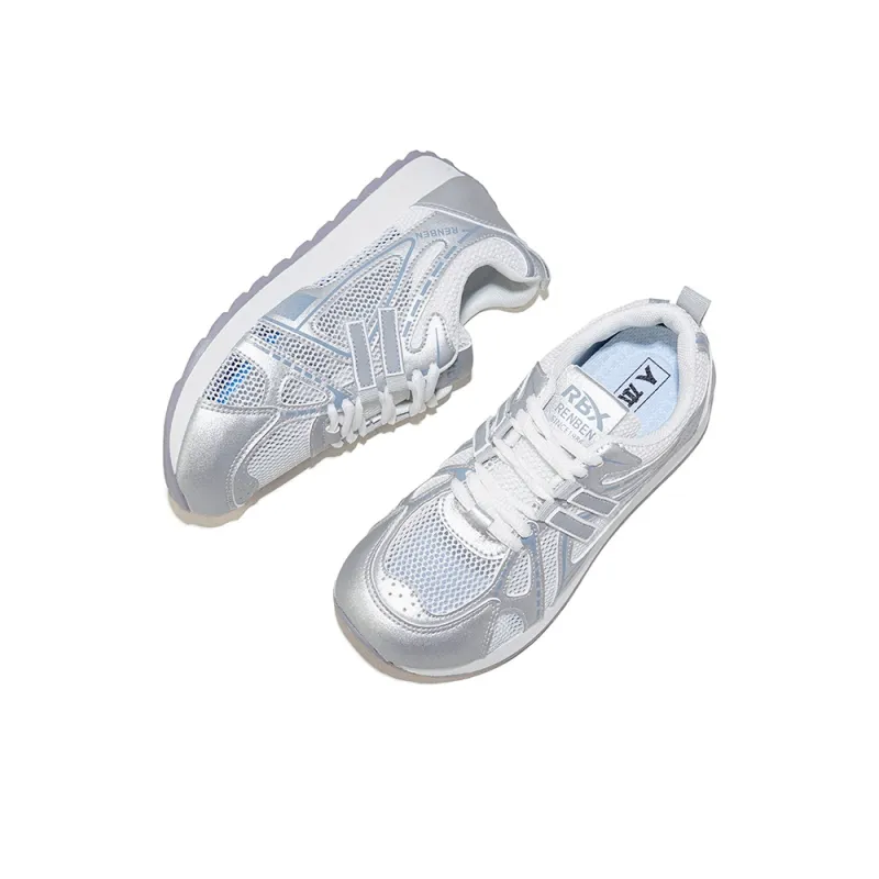 RENBEN Sports Cortez Shoes Breathable Lightweight Height Increasing Low Top Casual Shoes Women's Gray-2