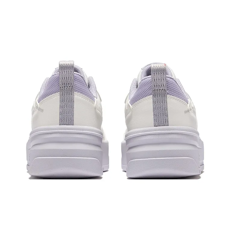 Erke Anti Slip Wear Resistant Low Top Skateboard Shoes Women's Microcrystal White Galactic Purple-3