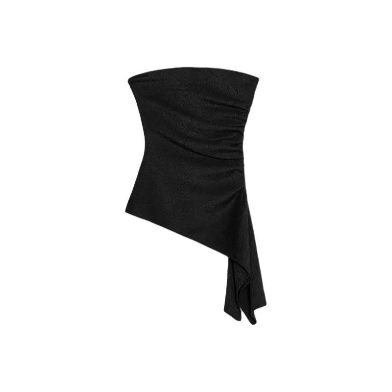 ZARA Strapless Tops Women's Black-1