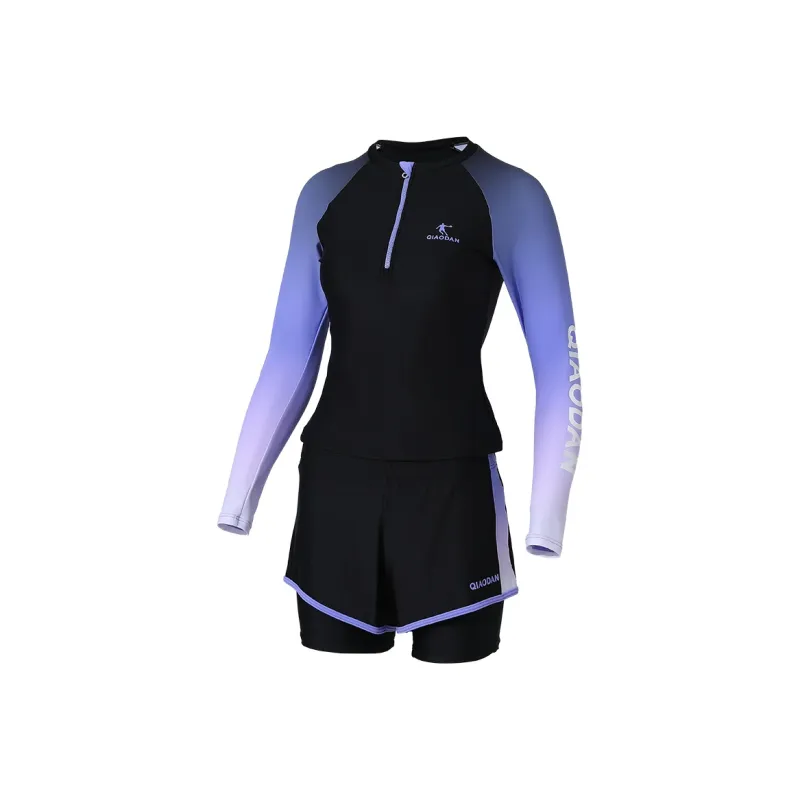 QIAODAN Two Piece Swimsuit Women's Black-0