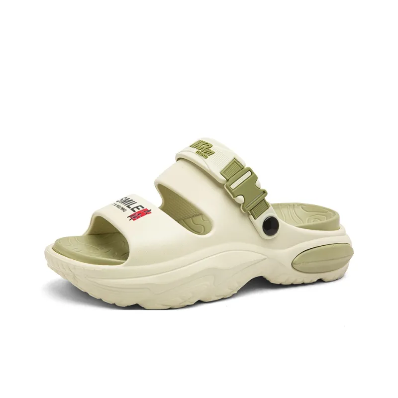 GERTOP Beach Sandals Men Black Orange, White Green, Khaki-8