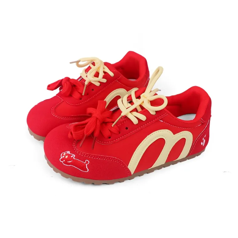 IHBOZ Low Top Casual Shoes Women's Red-1