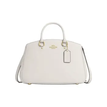COACH Carryall Pebbled Leather Shoulder Bag, Handbag Tubas Women's Chalk