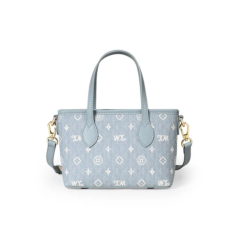 Teenmix PVC Basket Bag, Shoulder Bag, Crossbody Bag, Handbag Regular Women's Coffee/Ecru/Sky Blue-8