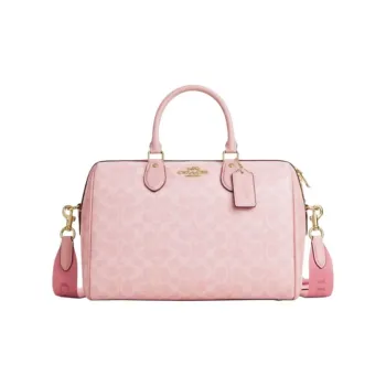 COACH Rowan Signature Coated Canvas Shoulder Bag, Crossbody Bag, Handbag Tubas Women's Pink