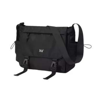 361° Fabric Shoulder Bag, Crossbody Bag Unisex Black