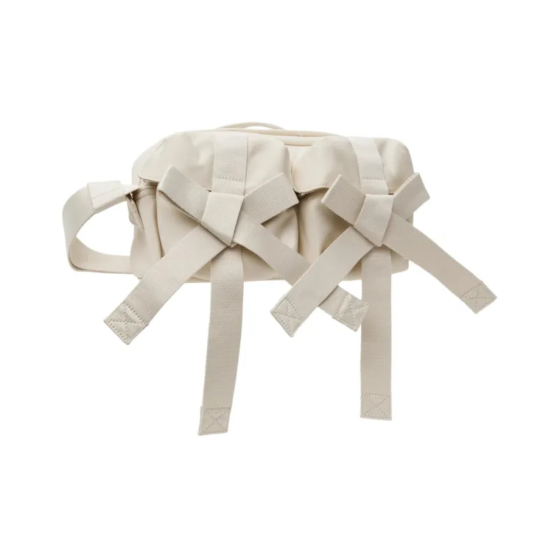 SIMONE ROCHA Satin Messenger Bag, Handbag Men's White-1