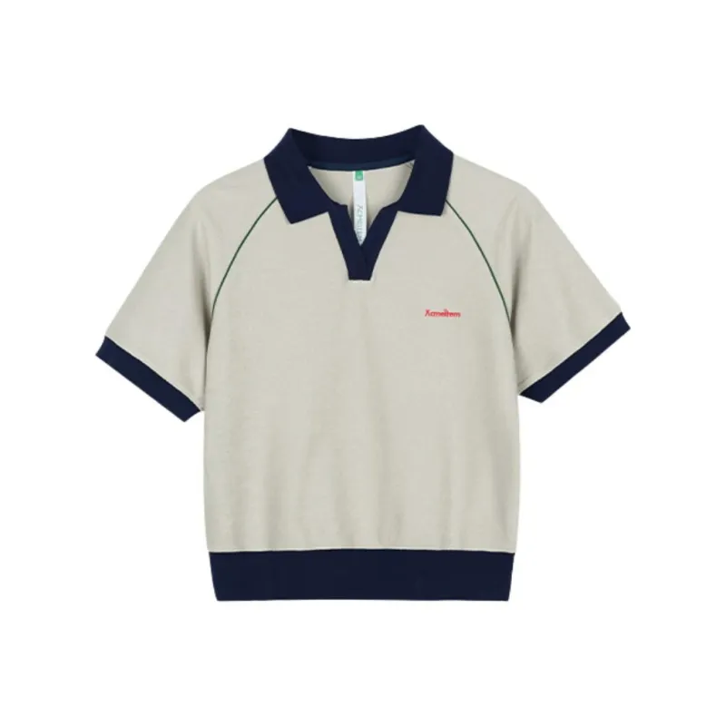 ACMEITEM Polo Shirts Women's Greige-0