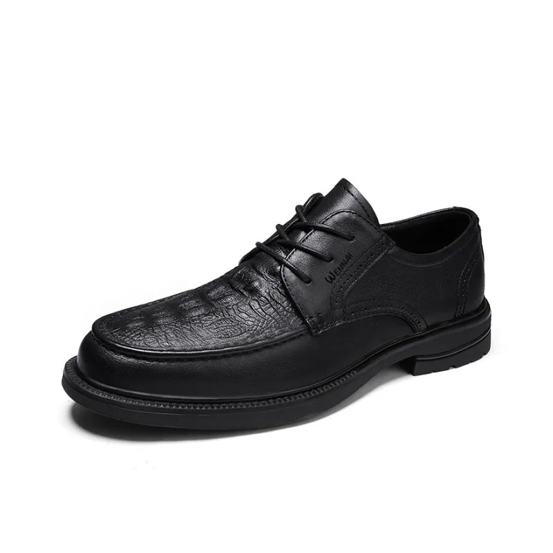 Wen Nai Casual Shoes Men's Black Lace Up-1