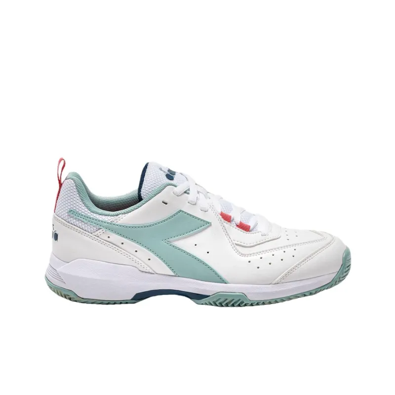 Diadora Anti Slip Wear Resistant Low Top Tennis Shoes Women's White-1