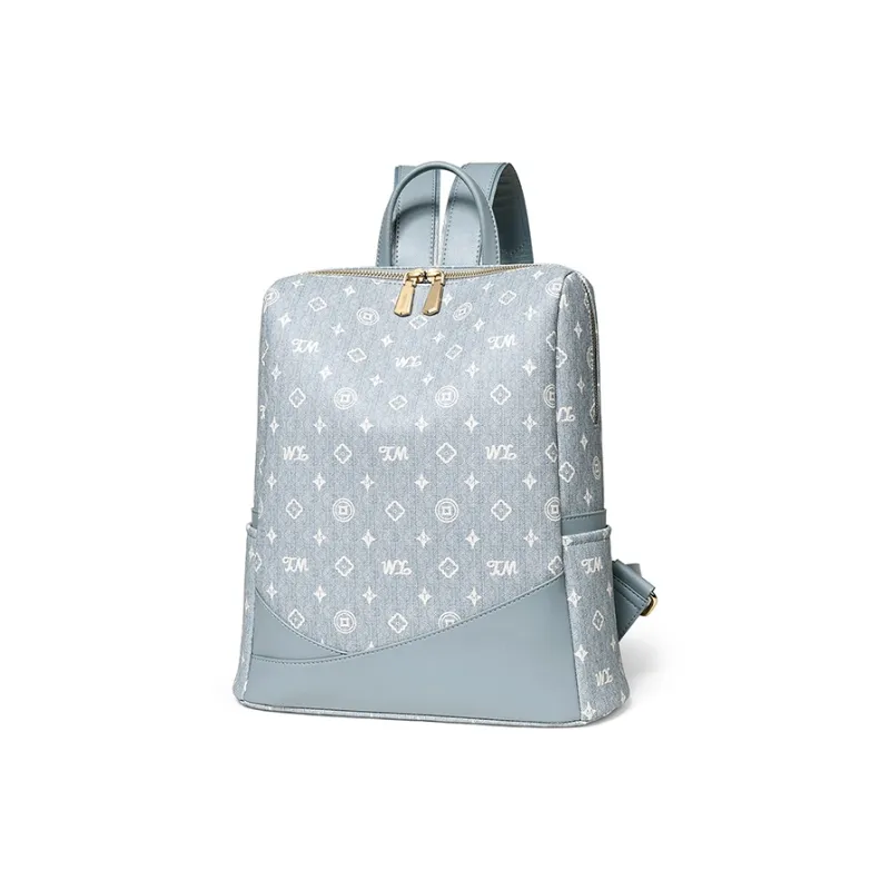 Teenmix PVC Backpack Regular Women's Coffee/Ecru/Sky Blue-15