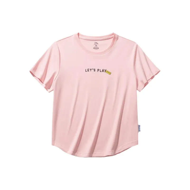 Anta x HAIBAOKANKAN,LIANMINGKUAN Sports Life Collection T Shirt Women's Clear Plum Powder-0