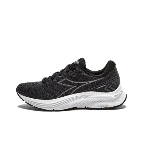 Diadora Anti Slip Wear Resistant Low Top Casual Long Distance running buckled Shoes Women's Black