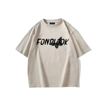 FONDLOOK T-Shirts Unisex Light Beige Apricot