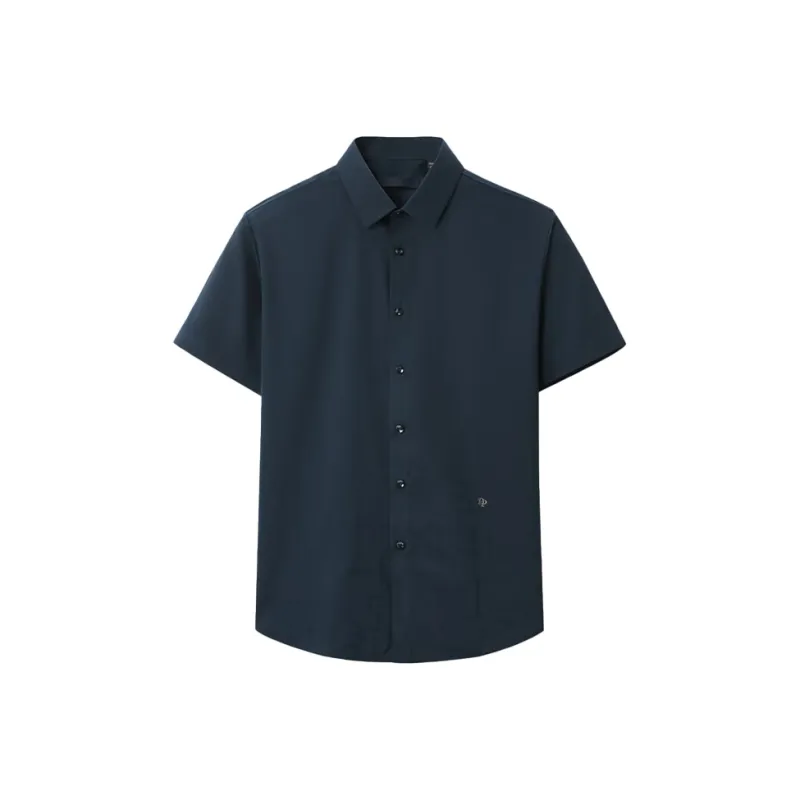 ARTSDON Shirts Men Navy Blue Pattern-0
