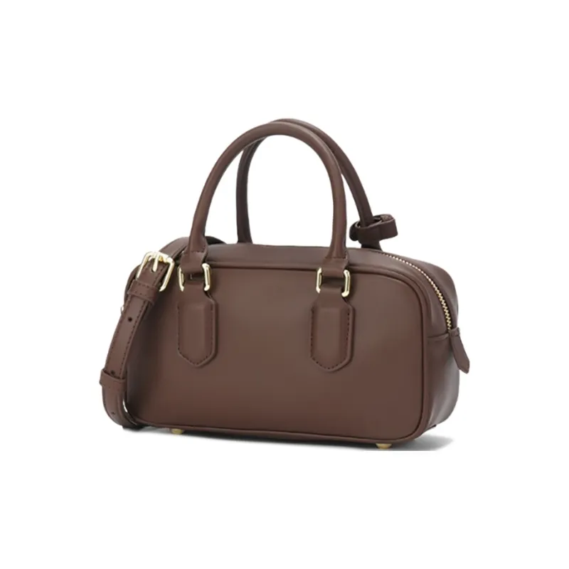 Yalu Cow Leather Shoulder Bag, Crossbody Bag, Handbag Women's Black/Coffee-8