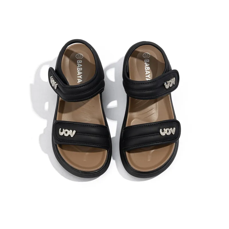 BABAYA KIDS Slide Strap Slippers Women's Black-3