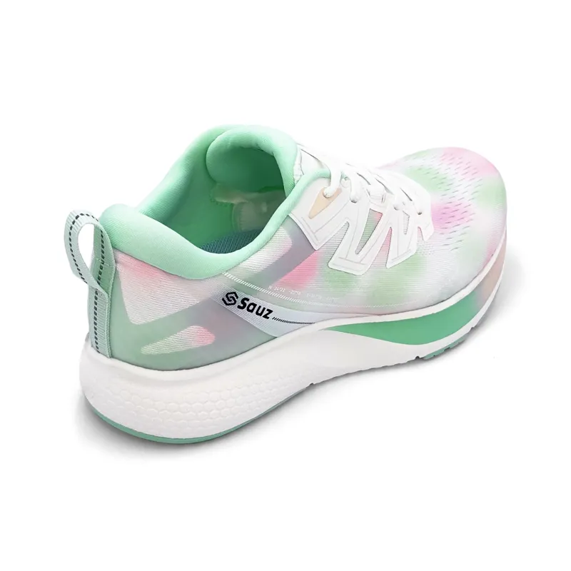 Sauz Running Shoes Unisex Low Top Blossom Pink Green/Seven Color Auspicious Clouds/Blossom Pink Blue-3