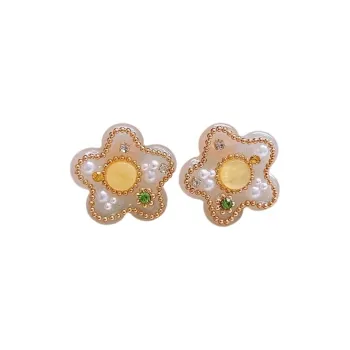 Drejew Resin Faux Pearl Stud Earrings Women's
