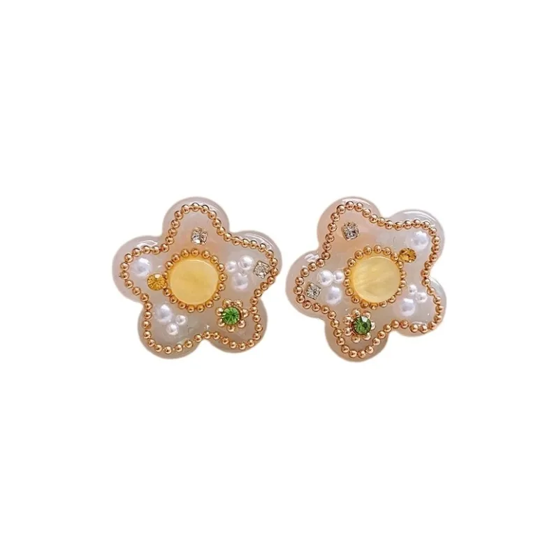 Drejew Resin Faux Pearl Stud Earrings Women's-0