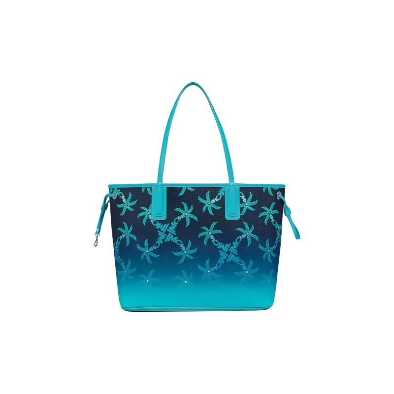 MCM Liz Visetos Artificial Leather Tote Bag Shopping Bag Shoulder Bags Unisex Blue-2