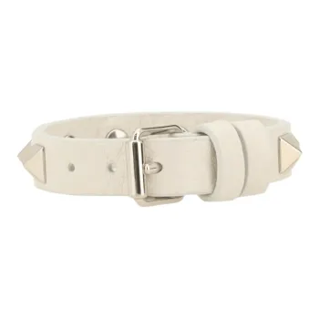 Valentino Calfskin Leather Bracelets Women's Beige