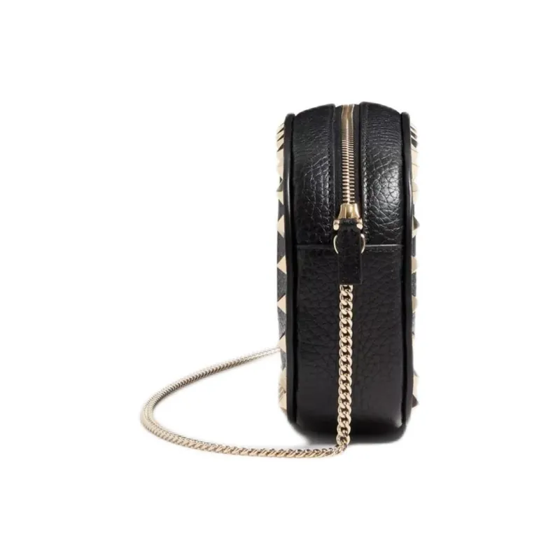 Valentino Cow Leather Shoulder Bag Mini Women's Black-3