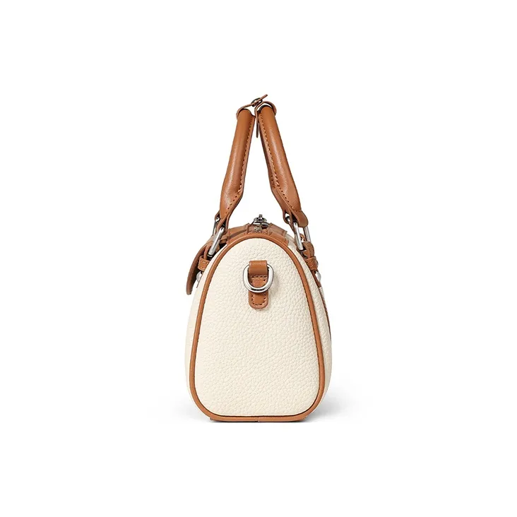 Teenmix Cow Leather With Synthetic Leather Shoulder Bag, Handbag Women's Black & Ecru & Brown-7