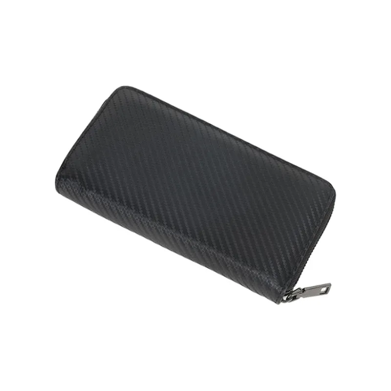 Yalu PU With Polyester Wallet Men's Carbon Fiber Texture/Plain Weave/Cross Grain-0