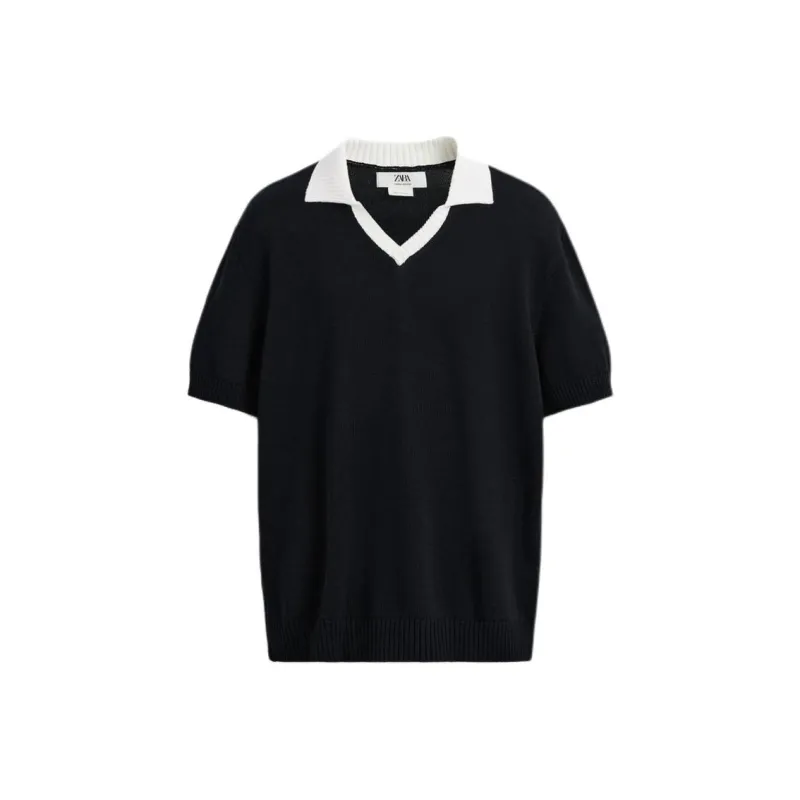 ZARA Polo Shirts Men Sea Blue-0