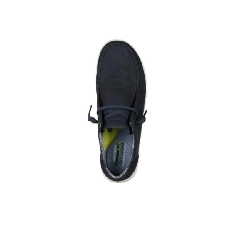 Skechers Melson Low Top Canvas Shoes Men's Blue-3