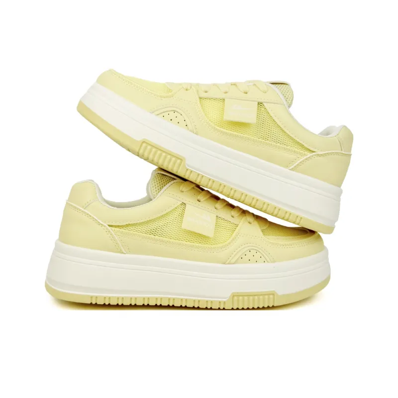 Warrior Slip Resistant Cushioning And Breathable Low Top Skateboard Shoes Women's Yellow-2
