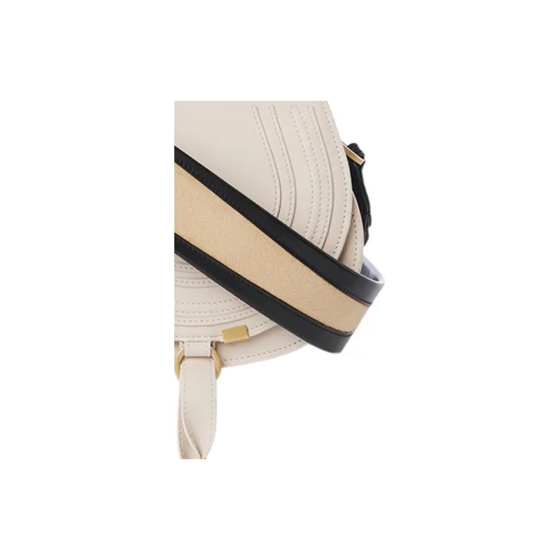 Chloe Marcie Calfskin Saddle Bag, Shoulder Bag, Crossbody Bag Trumpets Women's Beige/Nude-4
