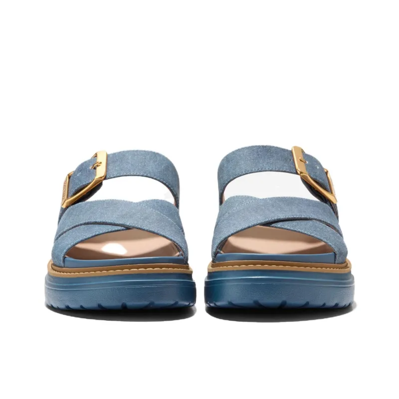 COLE HAAN Rubber Sole Slip Resistant Slide Slippers Women's Navy Blue-3