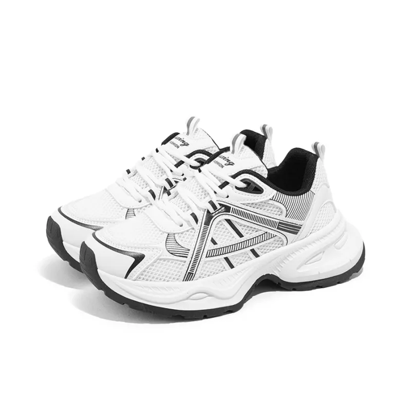 Gai Renpu Anti Slip And Wear Resistant Height Increasing Low Top Chunky Sneakers Women's-2