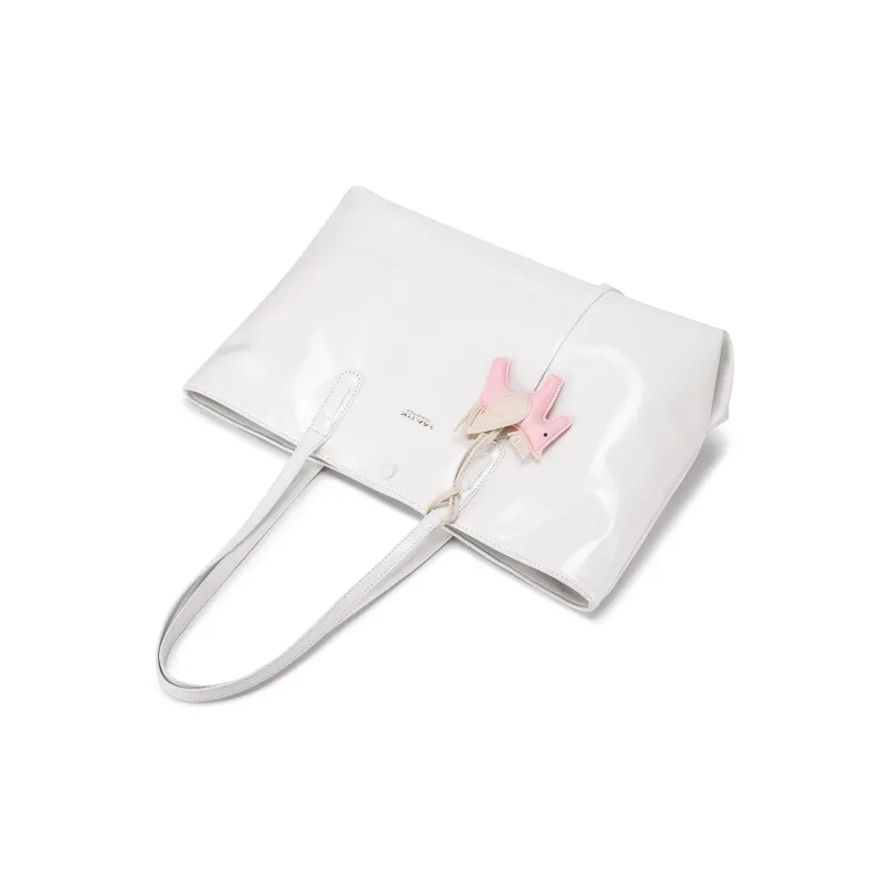 FAIRWHALE PU Tote Shopping Bag Underarm Shoulder Bag Women's White-4