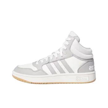 Adidas HOOPS 3.0 Anti Slip Wear Resistant Mid Top Skateboard Shoes Women's White Gray