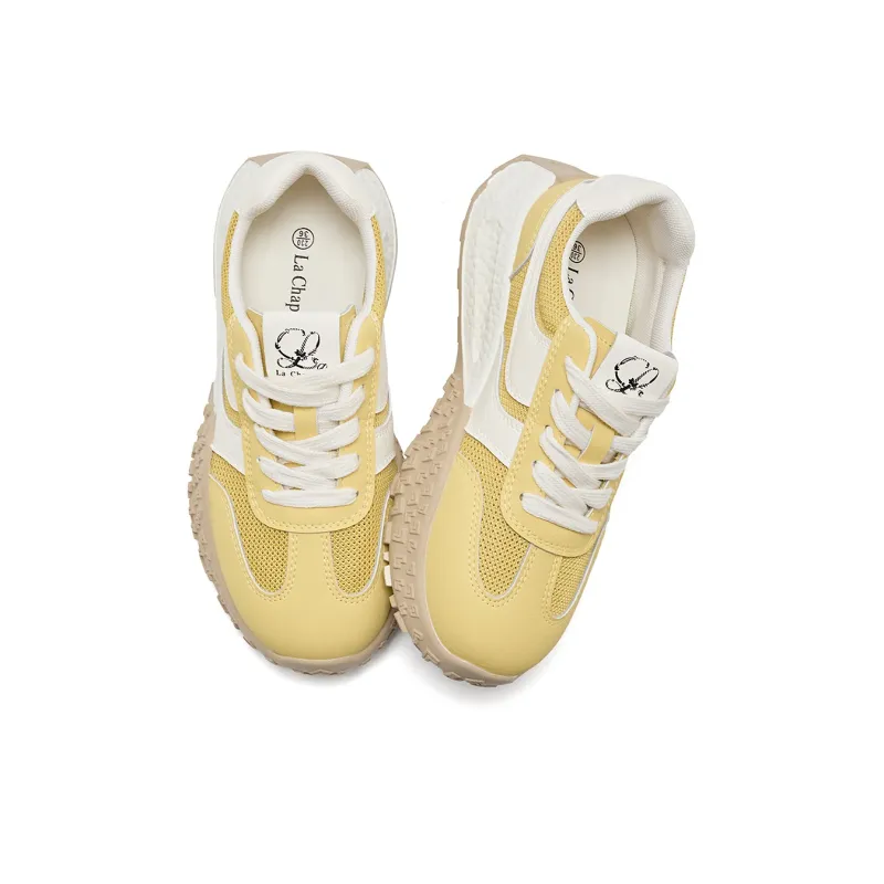La Chapelle Anti Slip Wear Resistant Low Top Casual Shoes Women's Yellow-1