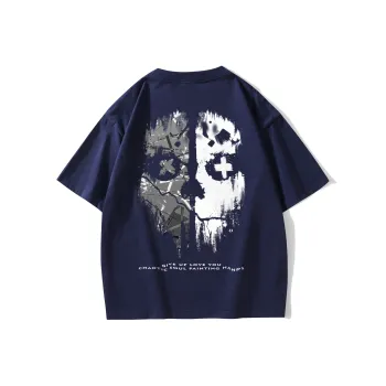 FONDLOOK T-Shirts Unisex Navy Blue
