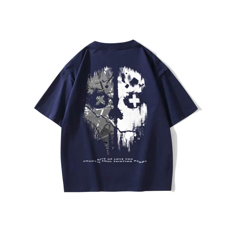 FONDLOOK T-Shirts Unisex Navy Blue-0