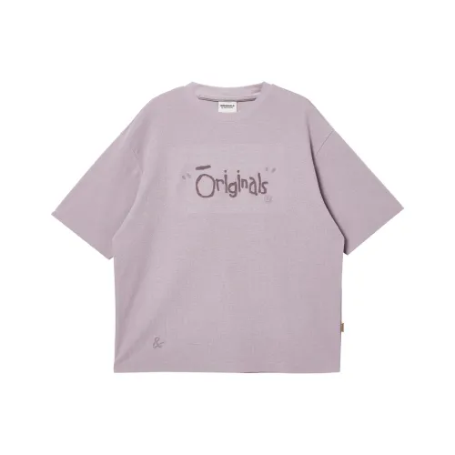 JACK&JONES T Shirts Unisex C16 Gray Purple