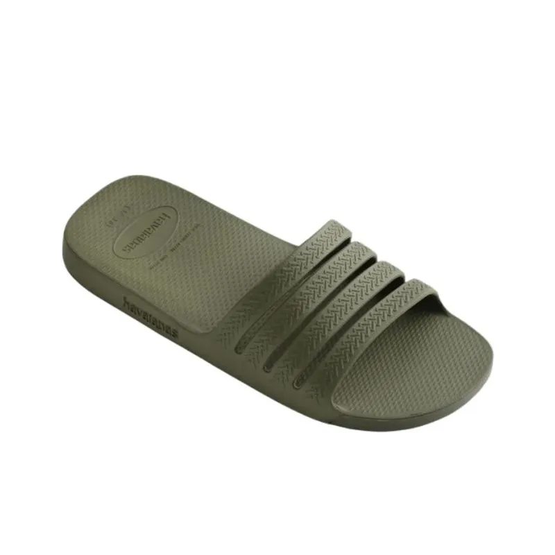 Havaianas Rubber Sole Abrasion Resistant Slide Slippers Unisex Green-1