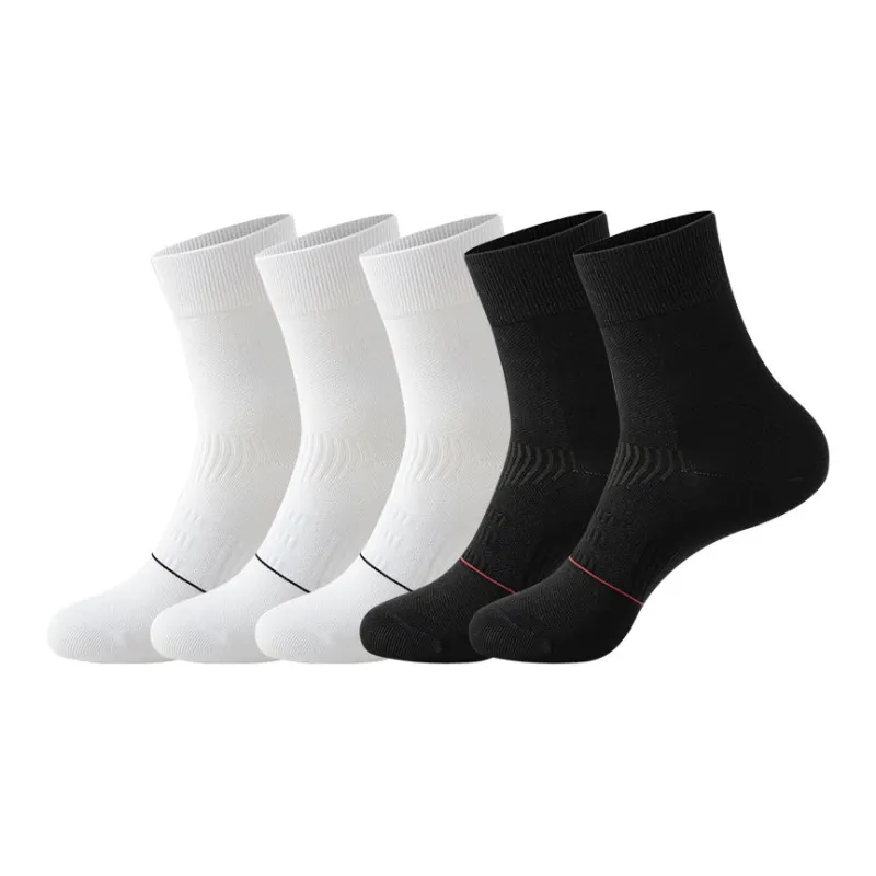 H YXIANG Mid Calf Socks Men's 5 Pack-6
