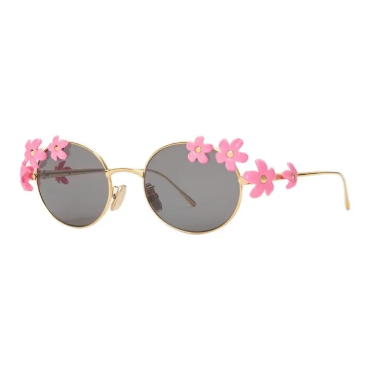 LOEWE Metal Round Sunglasses Women's Gold-0