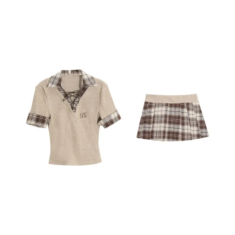 ABCMININ Two Piece Skirt Sets Women's-0